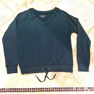 Beyond yoga dark green v neck sweatshirt size s